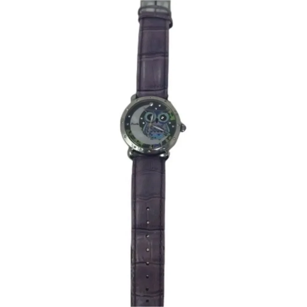Bertha Ashley MOP Ladies Purple Owl Dial Wristwatch